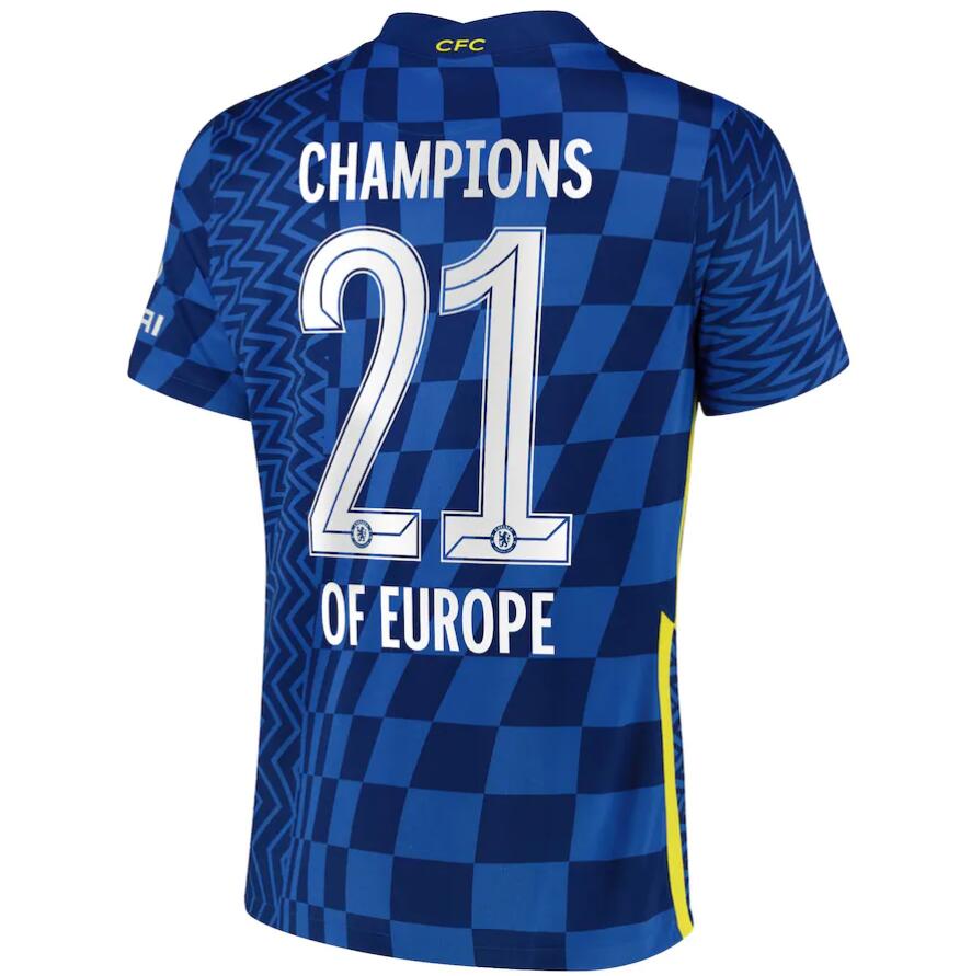 2021/22 Chelsea Cup Home Kit Soccer Jersey with Champions of Europe 21 printing